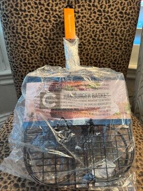 Charcoal Companion Grill Burger Basket for 4 Hamburgers. Great BBQ Grilling Tool